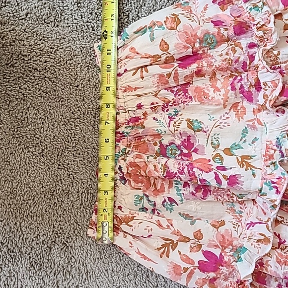 Cotton Watercolor Floral Flutter Mini Skirt - Picture 13 of 14